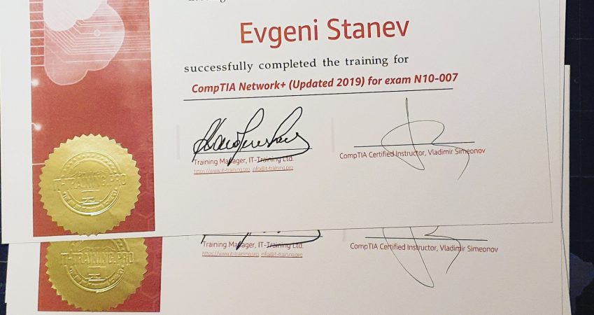 CompTIA Network+ N10-007 Feb-2020 Certificates of Completion