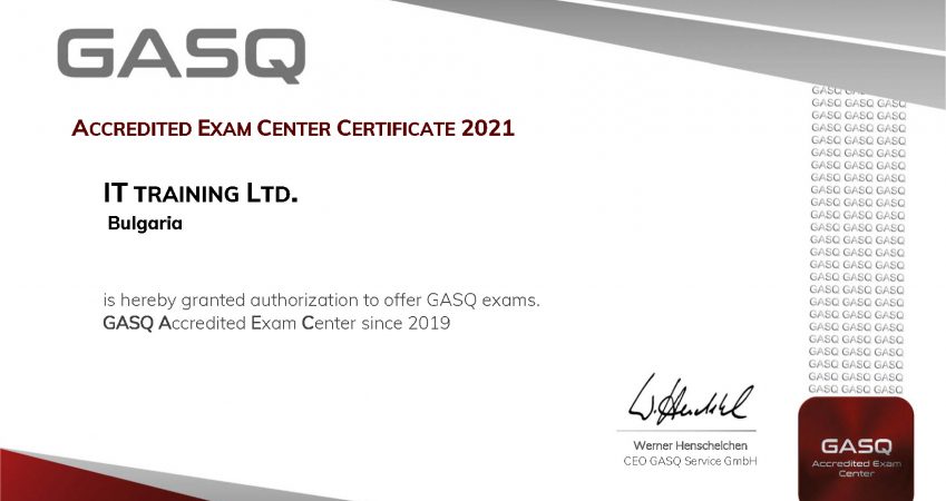 ISTQB Test Center for 2021 (Acredited by GASQ)